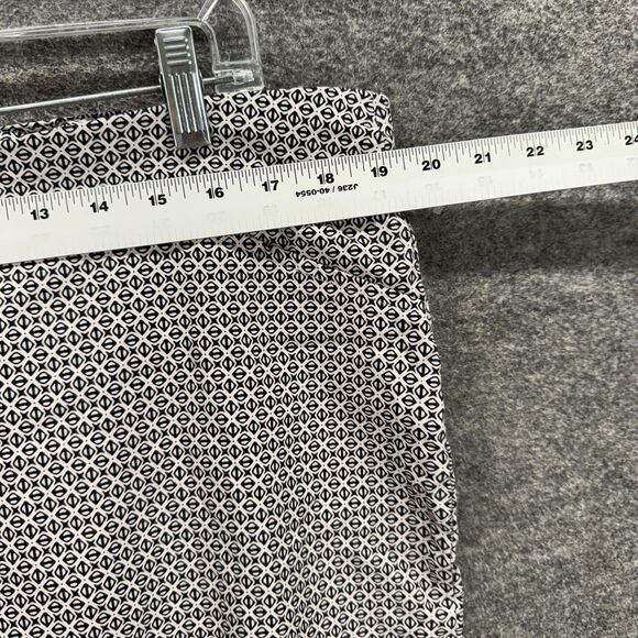 Cathy Daniels Cropped Pants Women XL Black Geometric High Rise Flat Front PullOn - Picture 3 of 7